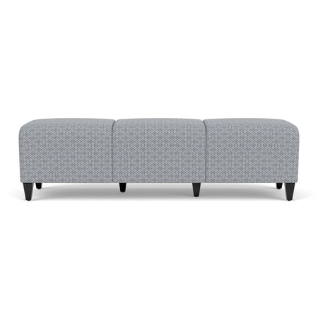 Lesro Siena Lounge Reception 3 Seat Bench, Black, RS Fog Upholstery SN3001